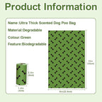 Strong Green Leak Proof Waste Bag for Dogs with Holder-270 Large Poop Bags,Biodegradable Dog Poo Bags with Corn Starch Blended Compostable Bag