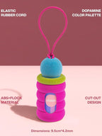 Dog Waste Bag Dispenser Pet Poop Bags Holder for Leash Lightweight Doggie Waste Bags Dispensers with Leash Attachment Includes 15 Bags(pink fuzz)