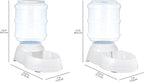 Amazon Basics Automatic Dog Cat Water Dispenser Gravity Feeder Set, Pack of 2, Small, 6-Pound Food Capacity, 1-Gallon, Gray