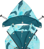 HDE Dog Raincoat Poncho Double Layer Zip Rain Jacket with Removable Hood, Leash Hole for Small to 3XL Dogs and Puppies Dinosaurs - 2XL