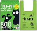 Pet N Pet 800 Counts Unscented Dog Poop Bags Rolls with Tie Handles, 38% Plant Based & 62% PE Poop Bags for Dogs, Extra-Thick Doggie Poo Bag, Pet Waste Bag
