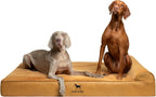 NOAH & PAW Giant Dog Bed XXL 55x45x9.5 Inch, Orthopedic Dog Beds, Eggshell Memory Foam Infused with Cooling Gel, Waterproof, Machine Washable, Includes Inner Cover (Faux Leather)