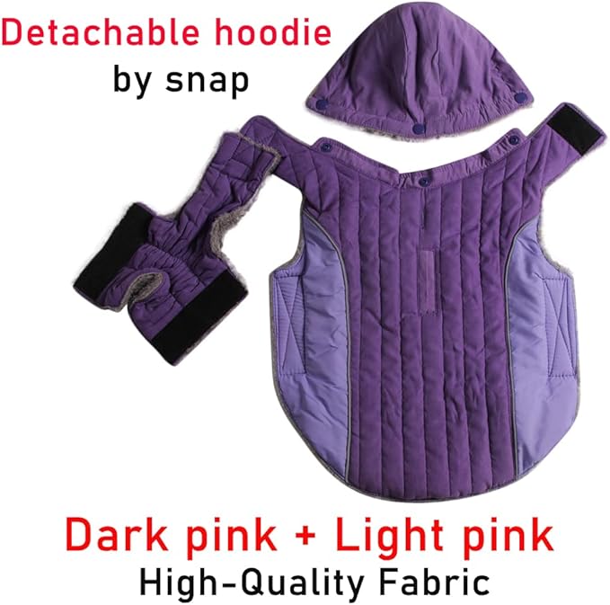 Fleece Dog Hoodie for Small Dogs Super Warm Puppy Jacket for Cold Winter Dog Coats,Purple XS