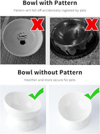 Cat Water Bowl, 16 OZ Ceramic Elevated Cat Bowls, 15° Tilted and Raised Pet Food Dish, Anti Vomiting Protect Pets' Spines and Whisker Fatigue