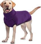 ROZKITCH Dog Sweatshirts for Large Dogs, Pet Windproof Warm Cold Weather Jacket Vest Cozy Jumpsuit Apparel Outfit Clothes for Walking Hiking Travel Sleep Purple L