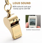 HUTOU Whistle L5523CTJ Brass Golden Whistle with Lanyard, Metal Whistle for Coaches and Police