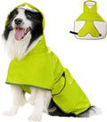 Dog Raincoat, Waterproof Windproof Dog Rain Jacket with Hood, Rain Coat with Leash Hole, Adjustable Raincoat Poncho for Small Medium Large Dogs Outdoor (Neon Yellow, X-Large)