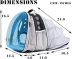Dual Expandable Polarized Blue Cat Backpack Carrier, Fit up to 20 lbs, Expandable Space Capsule Polarized Bubble Pet Carrier for Large Cat and Small Dog, Pet Carrying Hiking Traveling Backpack