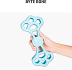 Dog Friendly Co Byte Bone | Tug of War Dog Toy | Chew, Tug & Fetch | Made from Heavy-Duty Rubber for Aggressive Chewers | Interactive Play | Keeps Dogs Active, Strong & Engaged | Blue | 1 Count