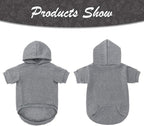 KOOLTAIL Basic Dog Hoodie - Soft and Warm Dog Hoodie Sweater with Leash Hole and Pocket, Dog Winter Coat, Cold Weather Clothes Sweatshirt for Small Medium Large Dogs Puppy Cat Boys Girls Grey XS