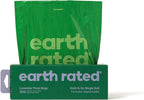 Earth Rated Dog Poop Bags, Thick Grab and Go Single Roll, Ideal for Backyard Pickups, Lavender Scented, 300 Count
