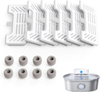 uahpet 6 Pack Replacement Filters & 8 Pack Replacement Filter Sponges for Stainless Steel Pet Fountain Pro (with water level window version), water fountain is not included