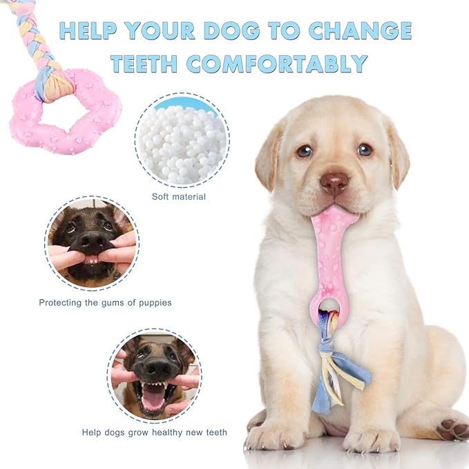 Dog Rope Toys for Small Dog, Interactive Chew Toys for Puppy, Tug of War Toy, Teeth Cleaning Toy Gift Set for Medium Dogs (5 Pack)