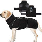 Dog Winter Coat for Small to Large Dogs(XS-XXXL)– Waterproof Windproof Fleece Lined Jacket with Reflective Trim,Pet Vest with Adjustable Buckles, Machine Washable Black L