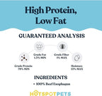 hotspot pets Beef Esophagus Dog Treats (6 INCHES) (1LB Bag) Grass Fed with No Added Hormone All Natural Jerky Dog Treats - Chews Rich in Glucosamine & Chondroitin for Joint Health