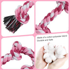 SZEE Dog Rope Toy for Large Dogs, 37 Inch 5 Knots, Large Dog Toys for Aggressive Chewers, Durable & Tough Tug of War Rope, for Teeth Cleaning & Boredom Relief (Pink)