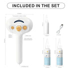 Pet Steam Brush for Dog & Cat – shower bath brush – Steam for Shedding & Grooming Water Brush for Long & Short Haired Pets Spritz Defur Comb 3-in-1 Spray Hair Removal Comb Includes 2*Waterless Shampoo
