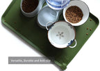 Hoki Found X-Large Silicone Pet Food Mats Tray - Non Slip Dog Cat Bowl Mats Placemat - Pet Feeding Mat - Waterproof Dog Food Mats -Pet Water Mats for Carpet -Dark Olive