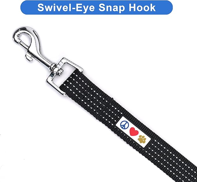 Pawtitas Pet / Puppy 6 - feet Reflective Dog Leash Extra Small / Small 5/8 inch Black Matching Collar and Harness sold separately.
