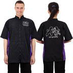 Noverlife Short Sleeves Pet Grooming Workwear With Full Zipper, 3XL Size, Anti-Static Beautician Smock, Lightweight Groomer Cosmetologist Uniforms Style Dog Cat Jacket for Men Women