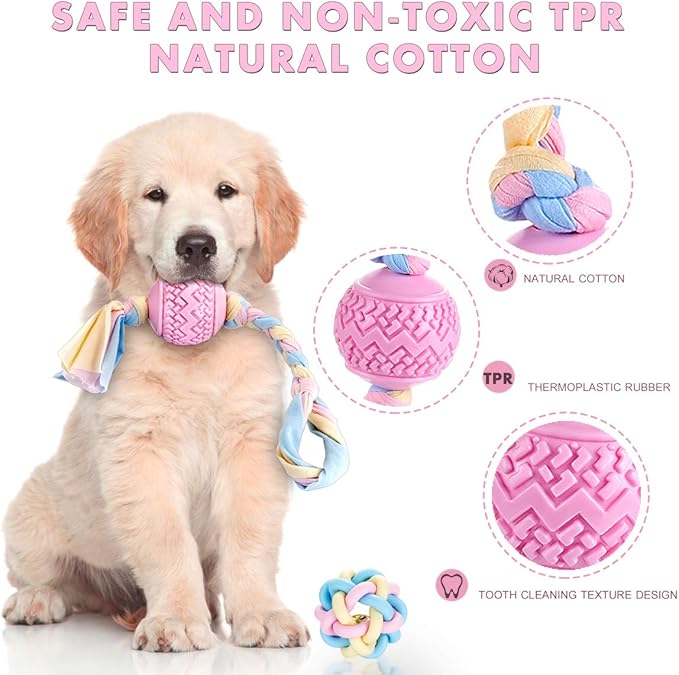 Dog Rope Toys for Small Dog, Interactive Chew Toys for Puppy, Tug of War Toy, Teeth Cleaning Toy Gift Set for Medium Dogs (5 Pack)