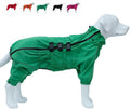 Dogs Waterproof Jacket, Lightweight Waterproof Jacket Reflective Safety Dog Raincoat Windproof Snow-Proof Dog Vest for Small Medium Large Dogs Green 4XL