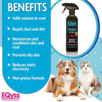 EQyss Premier Pet Spray - Moisturizes & Conditions for Healthy Skin & Coat, Non- greasy, Repels Dust & Dirt - Great for Dogs, Cats, Puppies (16 oz)