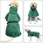 Waterproof Dog Raincoat Hooded Slicker Poncho Raincoat for Medium Large Dogs, Adjustable Dog Rain Coat Jacket(Green, 6XL)