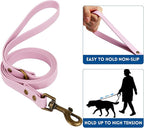 Wisedog Dog Collar and Leash Set, Waterproof Adjustable Puppy Collars with Cute Tag 6FT Dog Leash with Poop Bag for Small Medium Large Dogs (XS, Pale Pinkish Purple)