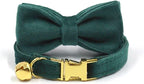 Personalized Cat Collar with Bells,Velvet Customized Small Cat Collar with Name Tag,Pet Collar with Name Phone Number Engraved ID Tags for Boy and Girl Kitten Cats (Christmas Green)