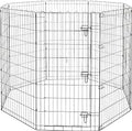 Amazon Basics Foldable Octagonal Metal Exercise Dog Playpen - Indoor/Outdoor, Single Door, Extra Large (8 Panels, 24 x 48), Easy to assemble and store customize, 48" - X-Large, Black