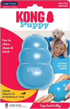 KONG Puppy - Natural Teething Rubber Chew Toy for Dogs - Stuffable Dog Toy for Extended Playtime - Chew & Fetch Toy for Puppies - For Large Puppies - Blue