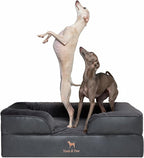 NOAH & PAW Large Dog Bed, 35x25x11 Inch, Orthopedic Dog Beds, Eggshell Memory Foam Infused with Cooling Gel, Inner Cover, Waterproof, Machine Washable (Faux Leather Sofa Collection)