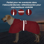 Pet Large Dog Raincoat Apparel Poncho Waterproof for Medium Large Sized for Dog Raincoat Clothes Jacket,Pet Dog Rain Jacket (Red,5XL)