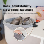 Cat Desk Bed - Stable and Sturdy, Rotating Cat Hammock, Desk Perch with 2 Washable Covers, Non-Slip Clamp - Safe, Space-Saving Cat's Furniture for Remote Workers, Gamers, Holds Up to 40lbs