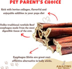 Amazing Dog Treats Gullet Sticks for Dogs - 6 Inch Beef Gullet Jerky Chews - 40 Count