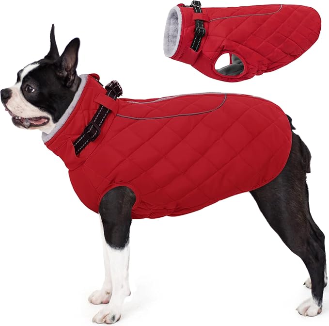 AOFITEE Small Dog Winter Coat, Waterproof Dog Winter Jacket with Zipper & Fleece Collar, Reflective Dogs Puffer Jacket, Small Pet Snow Coat Snowsuit for Yorkshire, West Highland