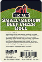 Redbarn Pet Products All-Natural Beef Cheek Rolls for Dogs, Grain-Free Cow Cheeks, Naturally Rich in Collagen, Available in Chicken & Carrot Glaze or Uncoated (Original, Small/Medium (Pack of 25))