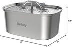 Cat Water Fountain Stainless Steel: 108oz/3.2L Pet Drinking Foundatin for Cats Indoor Automatic Dog Water Dispenser Bowl - Cat Feeding & Watering Supplies with 8 Replacement Filters