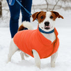 ASENKU Dog Winter Coat - Waterproof Windproof Dog Jacket, Warm Snowproof Doggie Puffer Vest for Cold Weather, Lightweight Snow Coats for Small Medium Large Dogs (Orange, S)