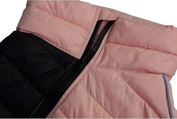 Lovelonglong Dog Coat - Warm Jacket, 4 Legs Covered Waterproof Windproof Reflective Dog Vest, Zippered Adjustable Outdoor Snow Jacket for Small to Large Dogs - Lotus Pink