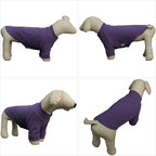 Lovelonglong Ribbed Dog T-Shirt Cotton Knitted Dog Sweaters for All Season Pet T-Shirts for Large Medium Small Dogs Purple XS