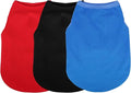 Paiaite 3 Pieces Plain Dog Shirt Sleeveless Puppy Cotton Dog Shirts Breathable Pet Apparel Tank Top Colorful Puppy Sweatshirt Clothes for Small Medium Dogs Red Black and Blue XL