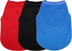 Paiaite 3 Pieces Plain Dog Shirt Sleeveless Puppy Cotton Dog Shirts Breathable Pet Apparel Tank Top Colorful Puppy Sweatshirt Clothes for Small Medium Dogs Red Black and Blue XL