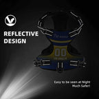 Personalized Los Angeles Dog Harness with Reflective Stripes Custom Name and Number Dog Vest Harness with Pet Traction Rope for Small Medium Large Dog