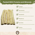 Top Dog Chews - 6 Inch Cow Tails, High-Protein Dog Treats, 100% Naturally Sourced Dog Chew from Free Range Grass-Fed Cattle, Beef Bull Puppy Treats (12 Pack)