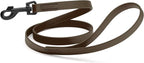 Dogline Biothane Waterproof Dog Leash Strong Coated Nylon Webbing with Black Hardware Odor-Proof Easy to Clean High Performance for Small or Large Dogs Made in USA 4 or 6 ft Lead, Dark Chocolate Brown