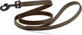 Dogline Biothane Waterproof Dog Leash Strong Coated Nylon Webbing with Black Hardware Odor-Proof Easy to Clean High Performance for Small or Large Dogs Made in USA 4 or 6 ft Lead, Dark Chocolate Brown