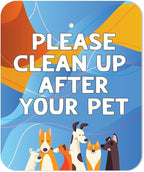 DISPENSE-ART™ collection "Abstract Dogs" - Custom UV printed design on rust-proof aluminum starter dog waste station/roll bag system - Includes 400 dog waste bags & 10x12 Sign