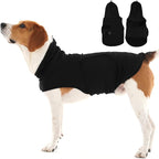 Large Anxiety Relief Vest for Medium Dogs,Soft Calming Shirt | Wraps Adjustable Chest with Hood Neck Wraps,Security in Fireworks & Thunderstorms,Bad Weather(Black)
